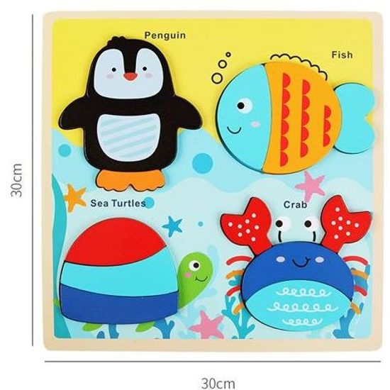 Dřevěná ukládačka s mořskými zvířátky