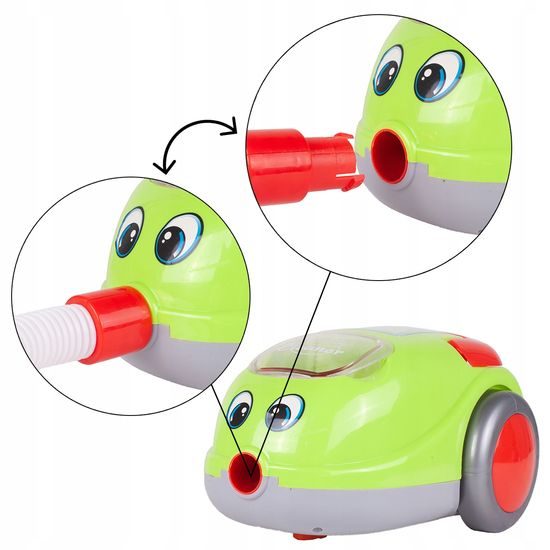 Dětský vysavač na baterie se světlem Little Cleaner zelený