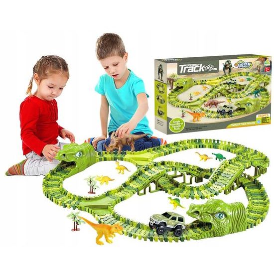 Autodráha s autíčkem na baterie a dinosaury 240 dílků Dino Track