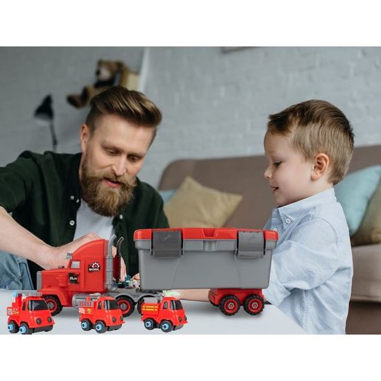 Šroubovací autíčko s kufříkem a 3 autíčky Fire Control