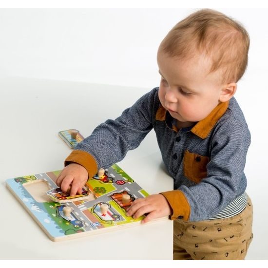 Dřevěná Vkládačka Moje první auta 6ks