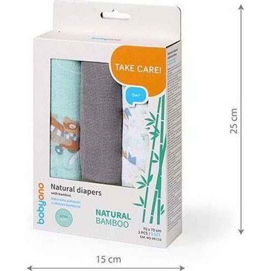 Bambusové plenky šedá/máta