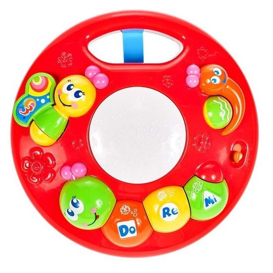 Edukační stoleček s piankem a zvuky 2v1 Housenka