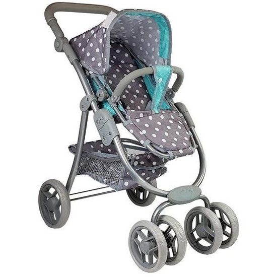 Alice kombinovaný kočárek pro panenky 3v1 - 9662M šedo-mentolový