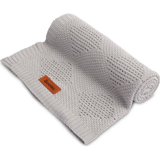 Sensillo Dětská pletená bambusová deka do kočárku 100x80 cm šedá
