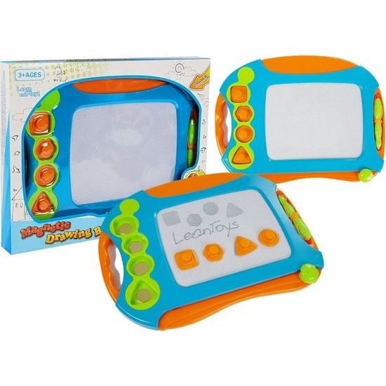 Kreslící magnetická tabulka s doplňky - modro/oranžová