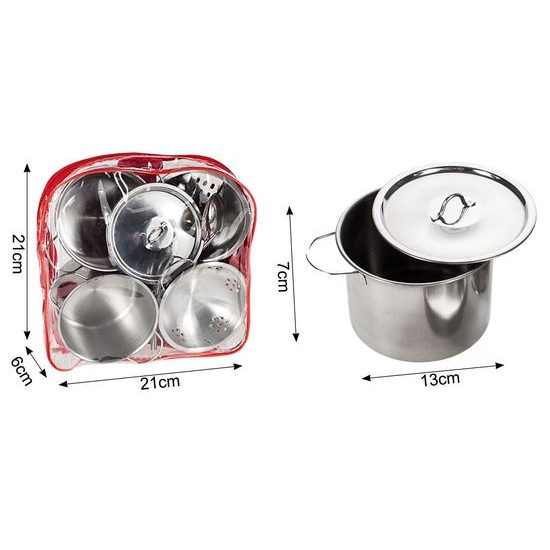 Sada dětského kovového nádobí v batůžku 12 součástí Kitchen Backpack