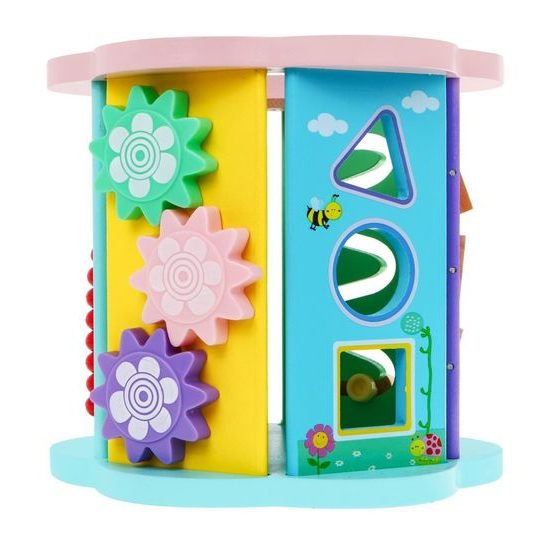 Majlo Toys dřevěná edukační kostka s labyrintem 8v1