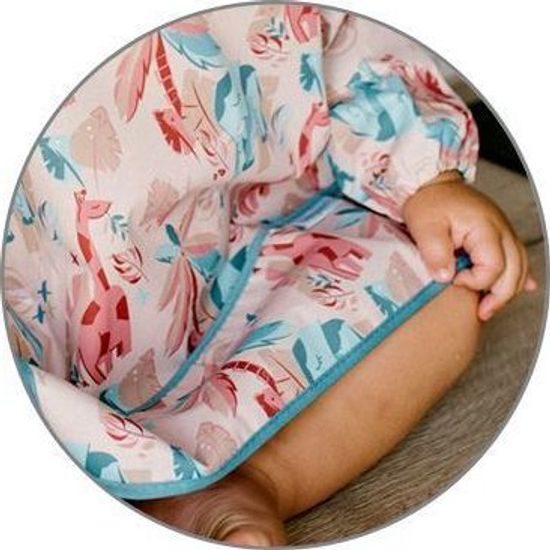 Dětský bryndák s dlouhým rukávem - oranžová jungle