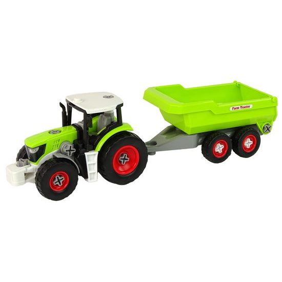 Majlo Toys dětský šroubovací traktor s vlečkou Farm Tractor