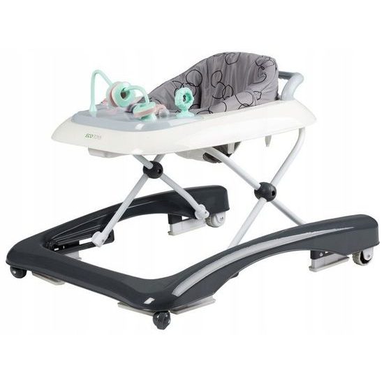 Ecotoys dětské chodítko s hračkami černo-bílé