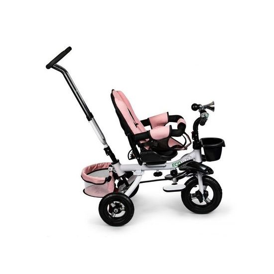 Ecotoys dětská tříkolka s otočným sedadlem a nafukovacími koly Rotage světle růžová