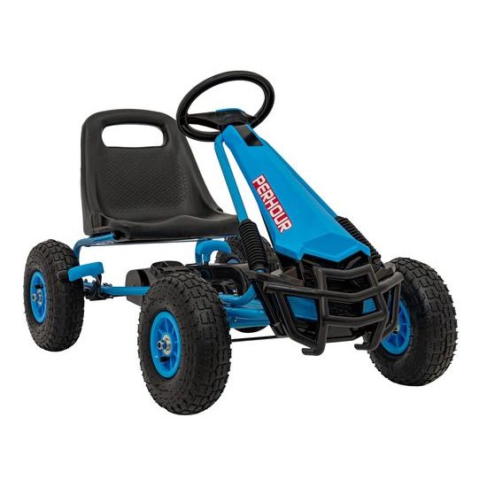 Dětská šlapací motokára s nafukovacími koly Air PerHour - modrá