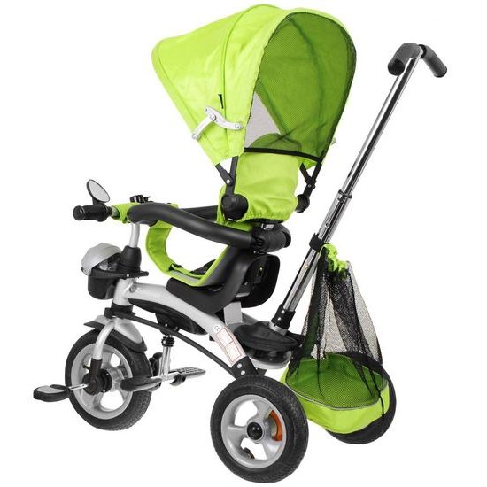 Majlo Toys dětská tříkolka 3v1 Sportrike AIR s nafukovacími koly zelená