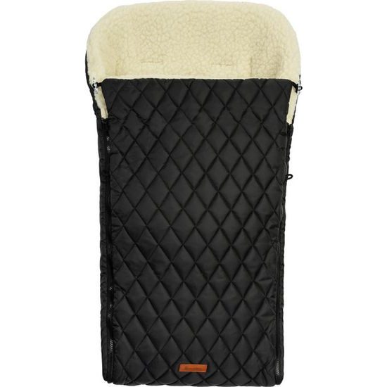 Zimní fusak do kočárku s vlněnou vložkou - černá