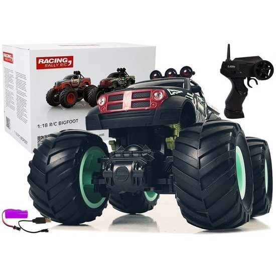 Auto na dálkové ovládání Bigfoot černo-zelené 1:18