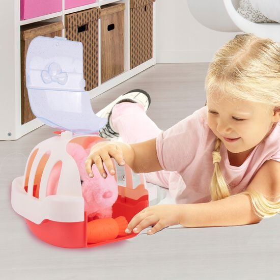 Interaktivní plyšový králíček v přepravce Plush Pet - růžový