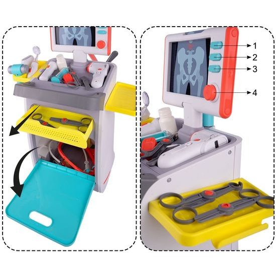 Dětský lékařský stůl s kolečky, světlem a zvuky Medical Desk