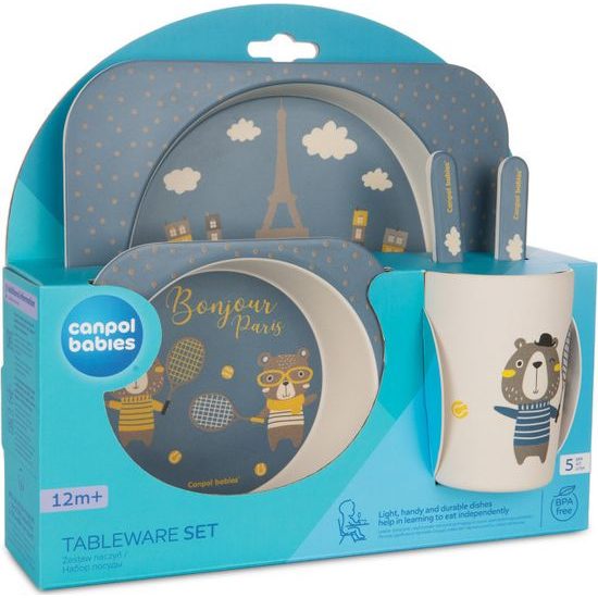 CANPOL babies Sada nádobí BONJOUR PARIS 5ks modrá