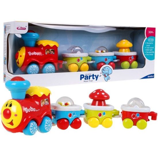 Interaktivní vláček pro nejmenší se světly a zvuky Party Train