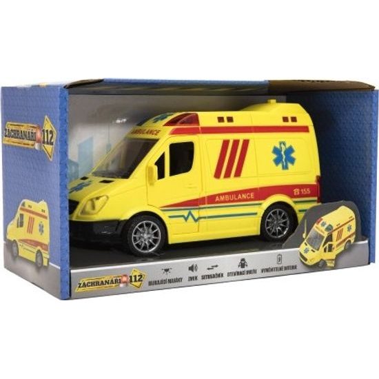 Auto ambulance na baterie se zvukem, se světlem