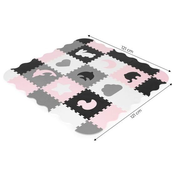 Ecotoys pěnová puzzle hrací deka Pink Puzzle 121 x 121 cm