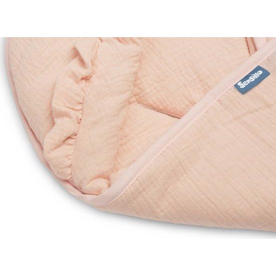 Mušelínová zavinovačka do autosedačky - růžová