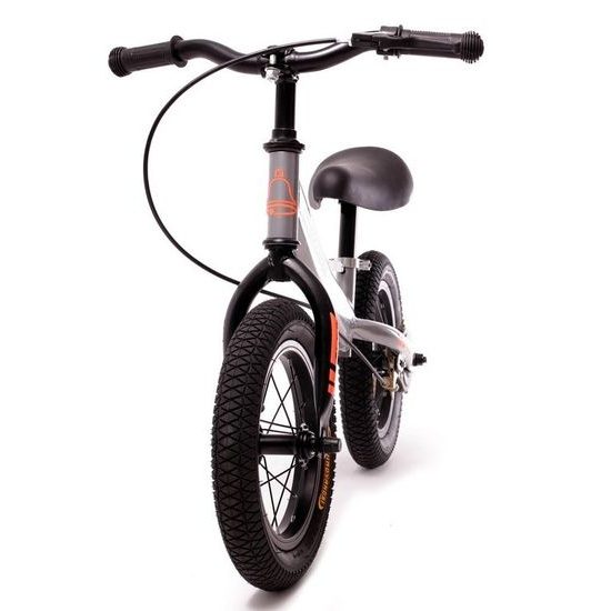 Dětské odrážedlo s nafukovacími koly 12" Rex stříbrno-černé