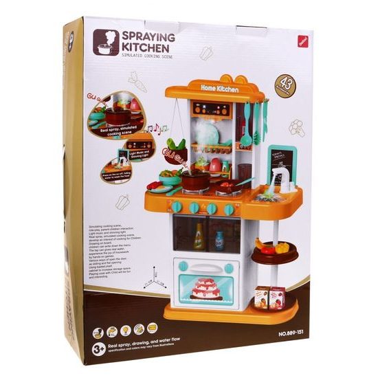 Majlo Toys dětská kuchyňka se zvuky a párou- žlutá