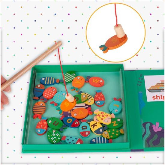 Dřevěné rybičky na lovení na magnet 26 kusů