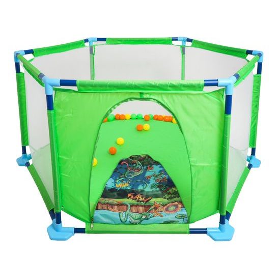 Detská ohrádka so 40 loptičkami Hexagon Fence - zelená