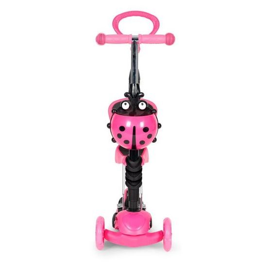 Ecotoys dětská koloběžka se svítícími koly Bedrunka růžová 5v1