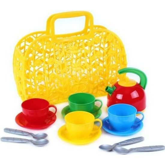 Sada nádobí - mix 3 barvy v plastové tašce/kabelce