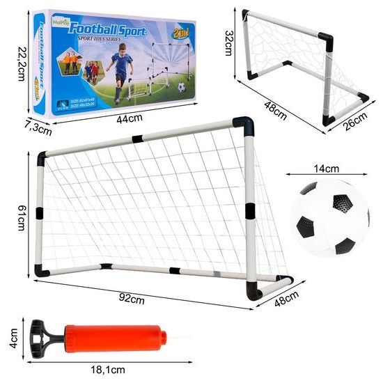 Fotbalová branka 2v1 s míčem 92x61 cm