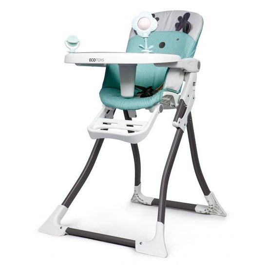 Ecotoys jídelní židlička 2v1 Sobík tyrkysová