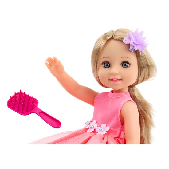 Dětská panenka Pretty Girl se sponkou a hřebenem 38 cm