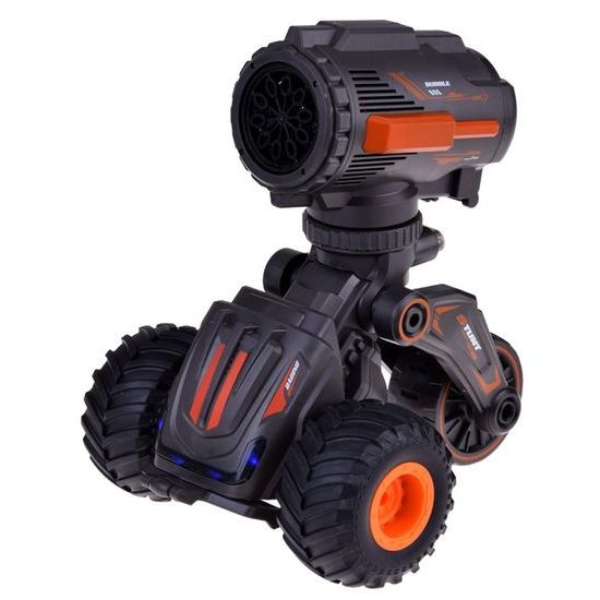 Kaskadérské autíčko na dálkové ovládání s bublifukem Stunt Car - černooranžové