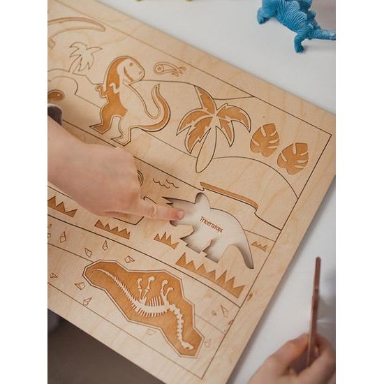 Dinosauři - dřevěné puzzle - ČESKÁ VERZE