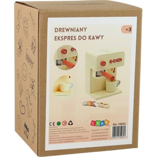 Dřevěný dětský kávovar s doplňky