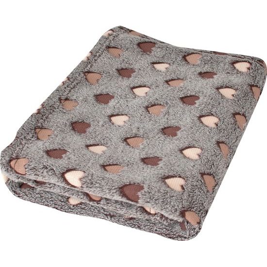 MATEX MILLY dětská deka 75X100 mikrovlákno [TB0294 S18] srdíčka tmavě hnědá