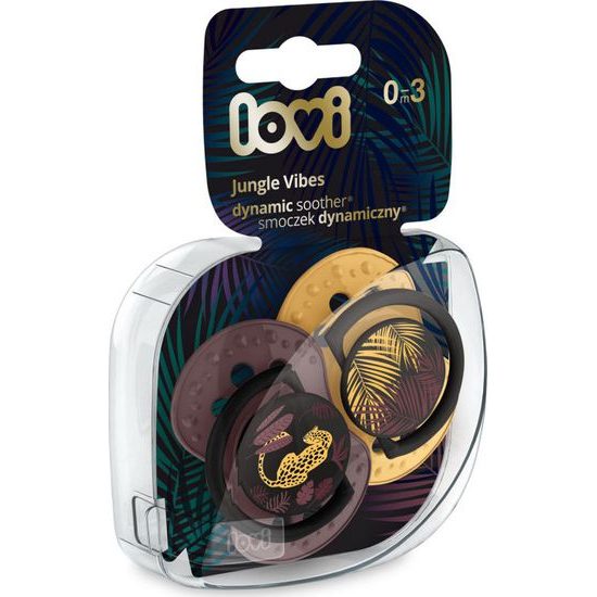LOVI 22/901 Dynamický silikonový dudlík 0-3m 2ks Jungle Vibes Girl