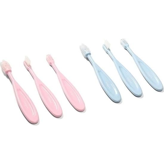 BABYONO Kartáček na zuby, 3 kusy - růžová