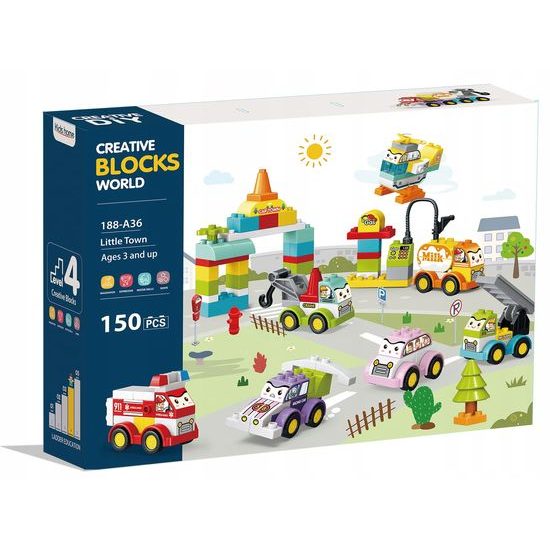 Doris dětská konstrukční stavebnice s autíčky Creative Blocks 150 dílků