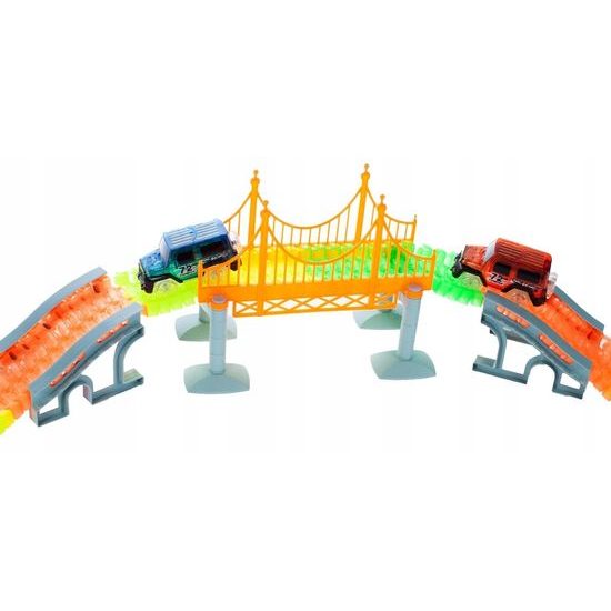 Svítící autodráha se 2 autíčky na baterie 360 dílků Glow Track