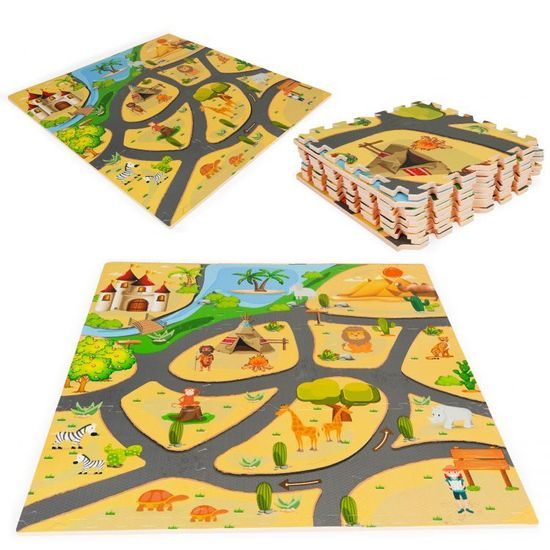 Ecotoys pěnová puzzle hrací deka Zvířátka 93 x 93 cm
