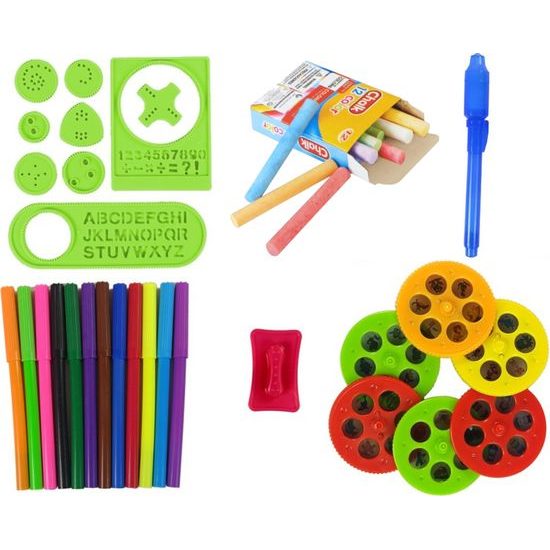 Oboustranná tabule s projektorem a doplňky - červená