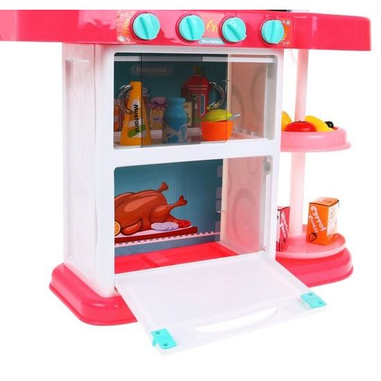 Majlo Toys dětská kuchyňka se zvuky a párou- růžová