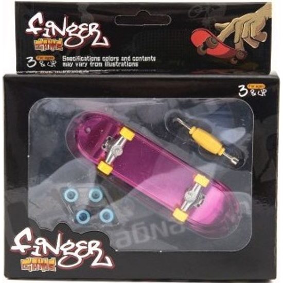 Skateboard prstový šroubovací s doplňky - mix 4 barvy