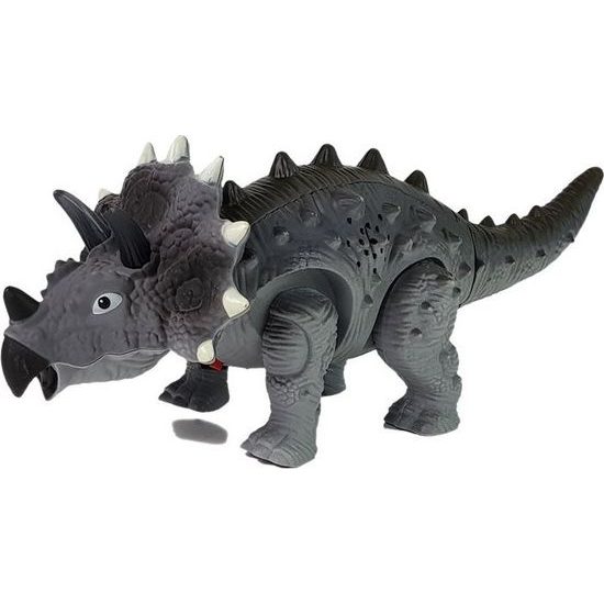 Dinosaurus Triceratops šedý na baterie