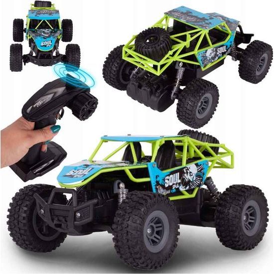Terénní auto na dálkové ovládání Mountain Champion 1:18 modro-zelené